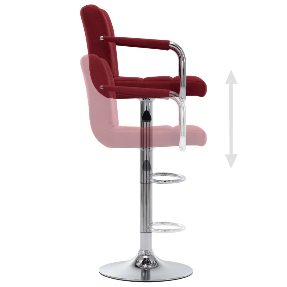vidaXL - Barstoel - Rood - Stof - 2 stuks