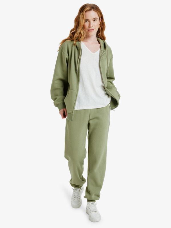 Surf Stoked Zipped Brushed Pull zippé à capuche Vert Femme