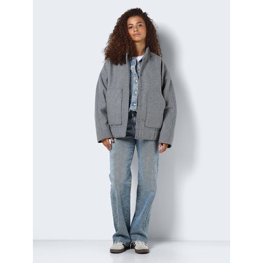 Noisy May Halston Bomber Jakke, Light Grey Melange, S