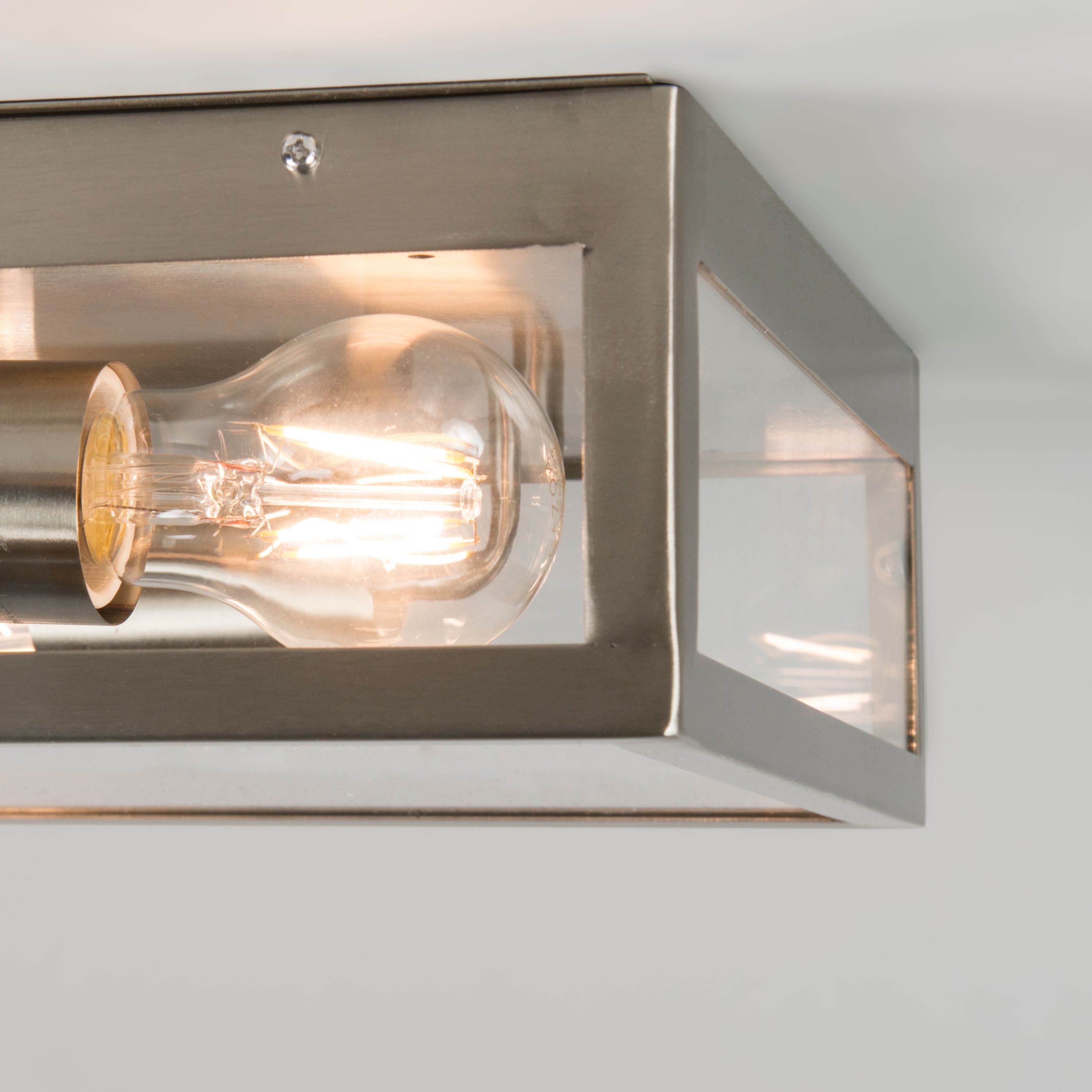 Moderne vierkante buiten plafondlamp staal 2-lichts - Rotterdam