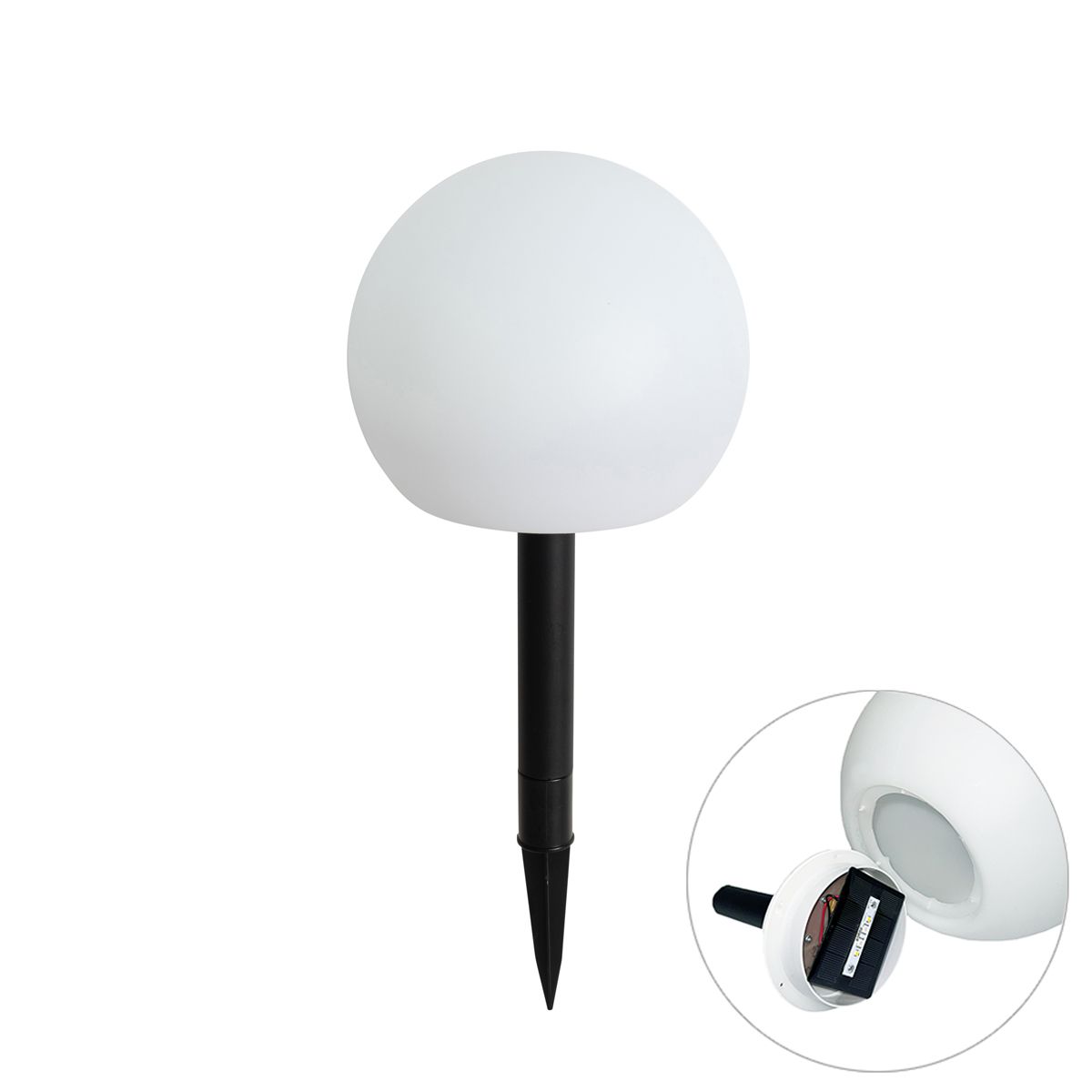 Buitenlamp wit 20 cm incl. LED IP44 solar RGBW - Ludger