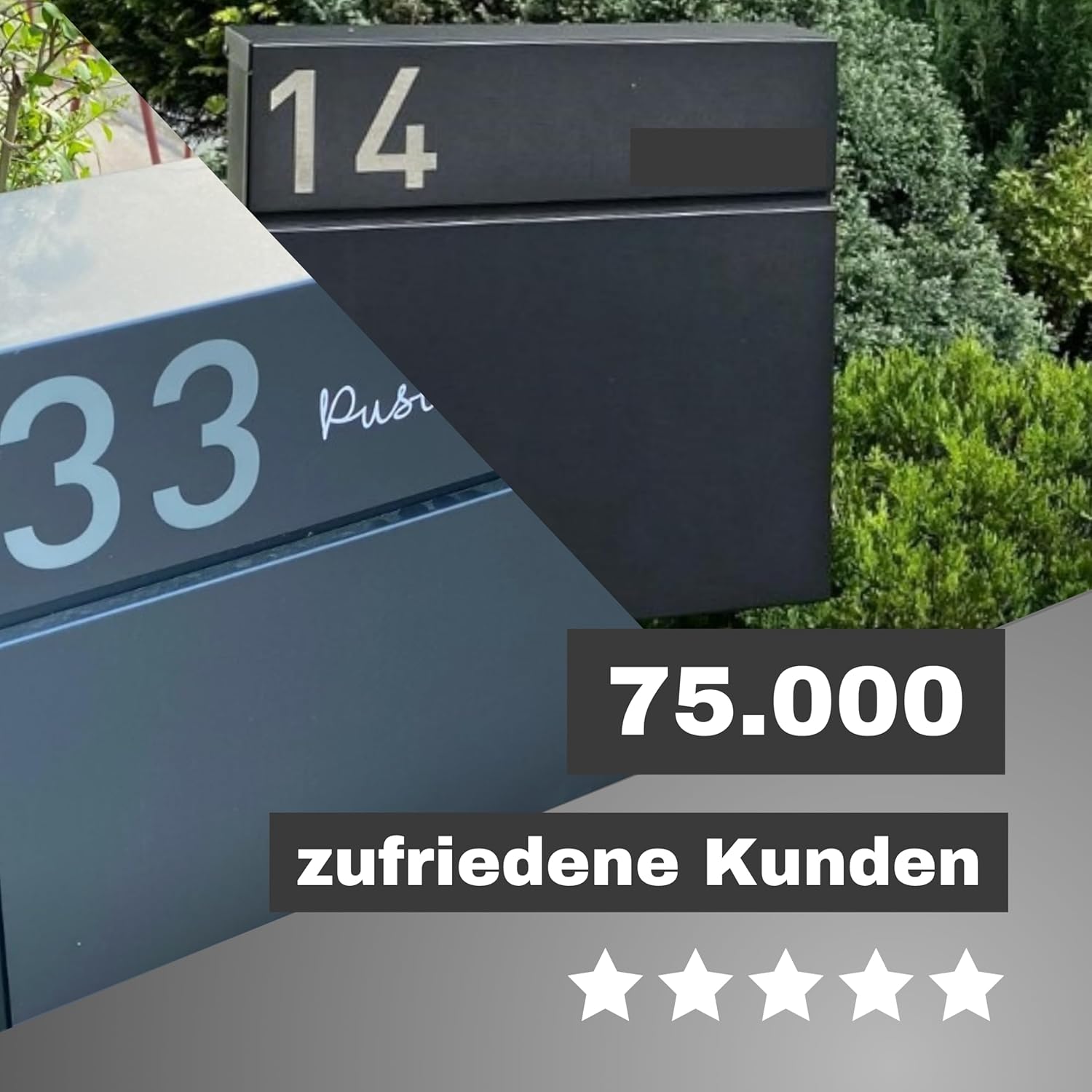 Radius Designer Briefkasten Edelstahl - Briefkasten mit Zeitungsfach für Zeitungsrolle - Postkasten Briefkästen inkl. Montagematerial aus DE – Letterman M Edelstahl