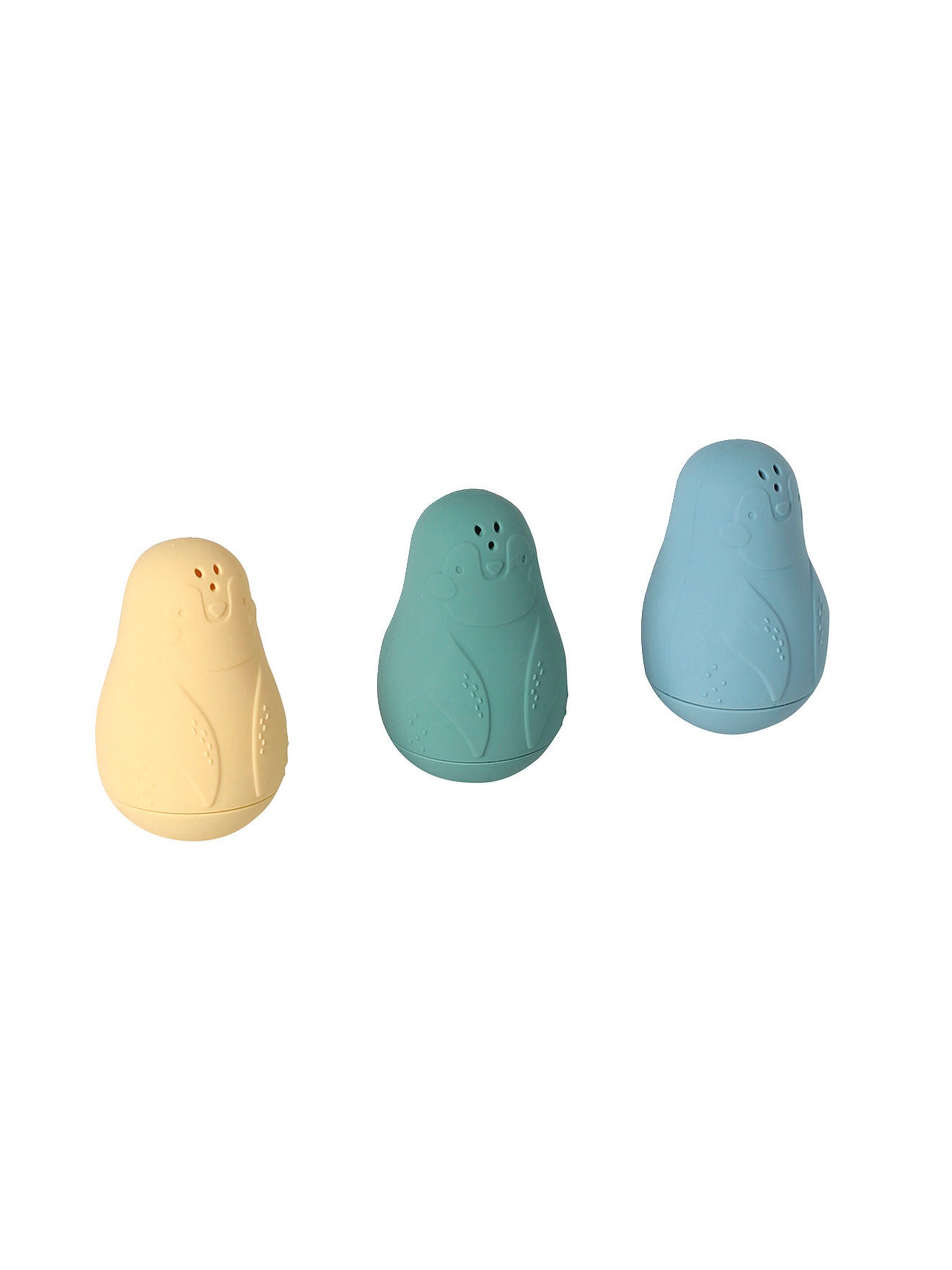 Vertbaudet 3er-Set Baby Badewannen-Spritzfiguren, Pinguine mehrfarbig