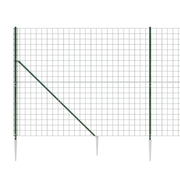vidaXL Nettinggjerde med stolpespyd grønn 1,8x10 m