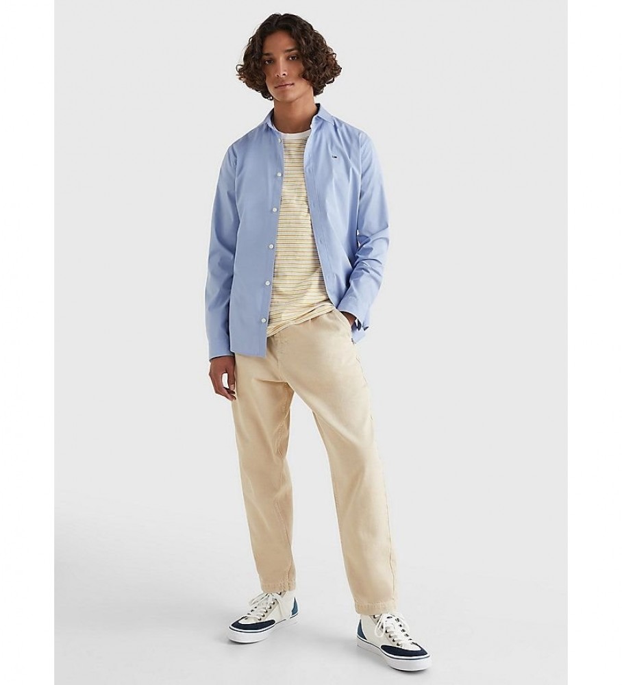Camisa Tommy Jeans Original Stretch Lavender Popeline