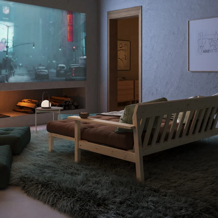 Karup Design - Unwind Schlafsofa, Kiefer natur / dunkelgrau (734)