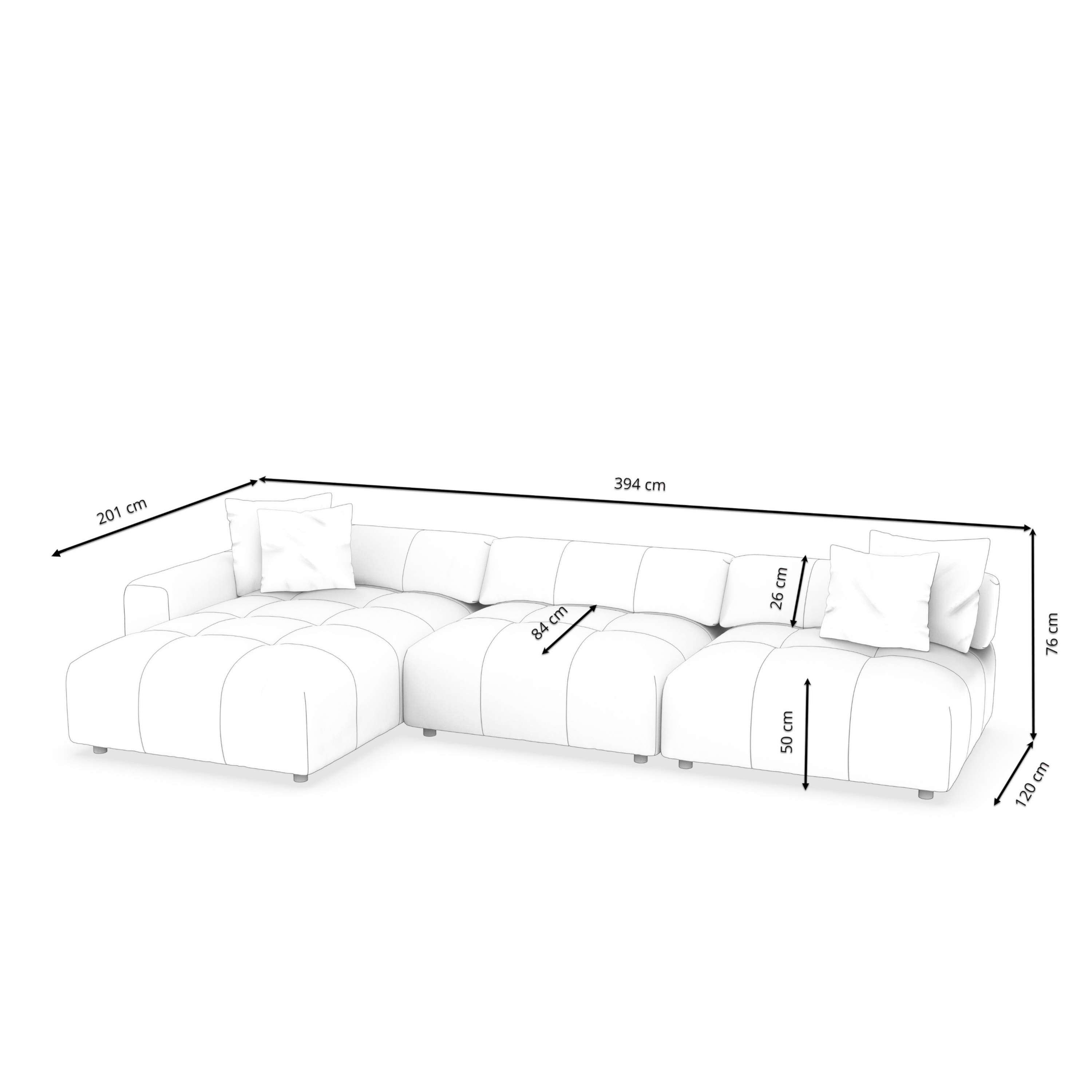 Ecksofa BONNIE links beige