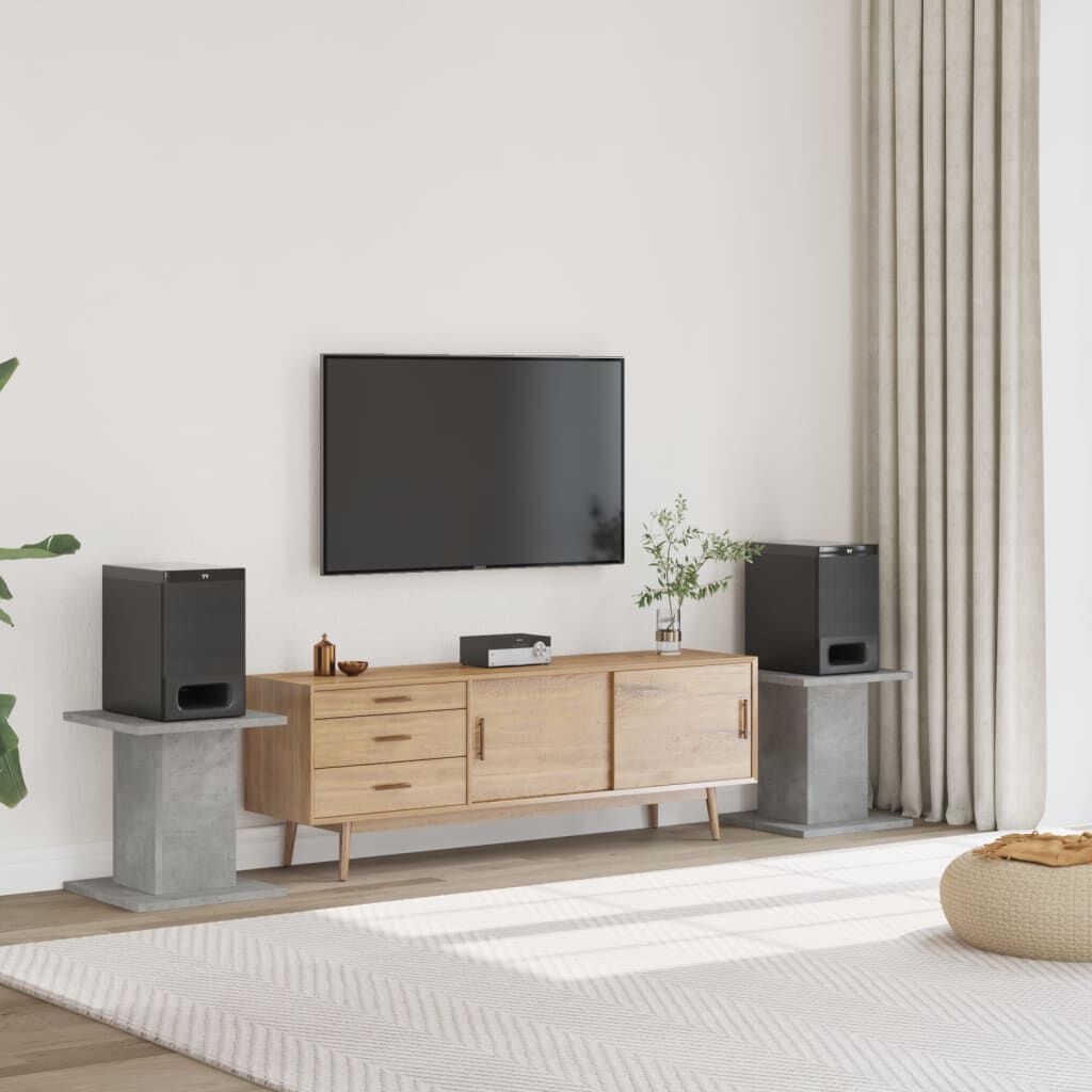 vidaXL Speakerstandaards, 2 stuks, betongrijs, 30x30x40 cm