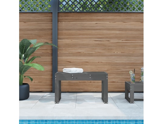 VIDAXL - Banc de jardin gris 80x38x45 cm bois massif de pin