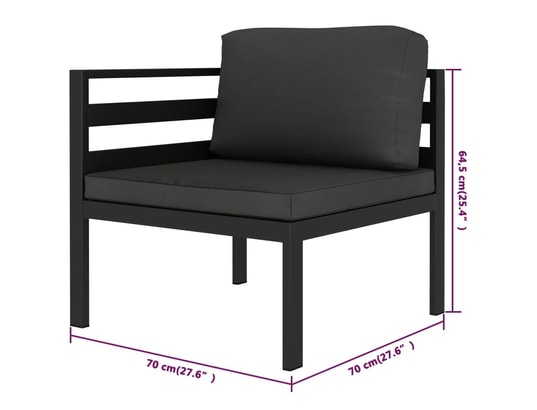 LES TENDANCES - Salon extérieur Salon de jardin-gris-4 places-120x60x66-407445