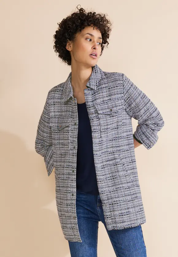 Bouclé Overshirt - gravity blue