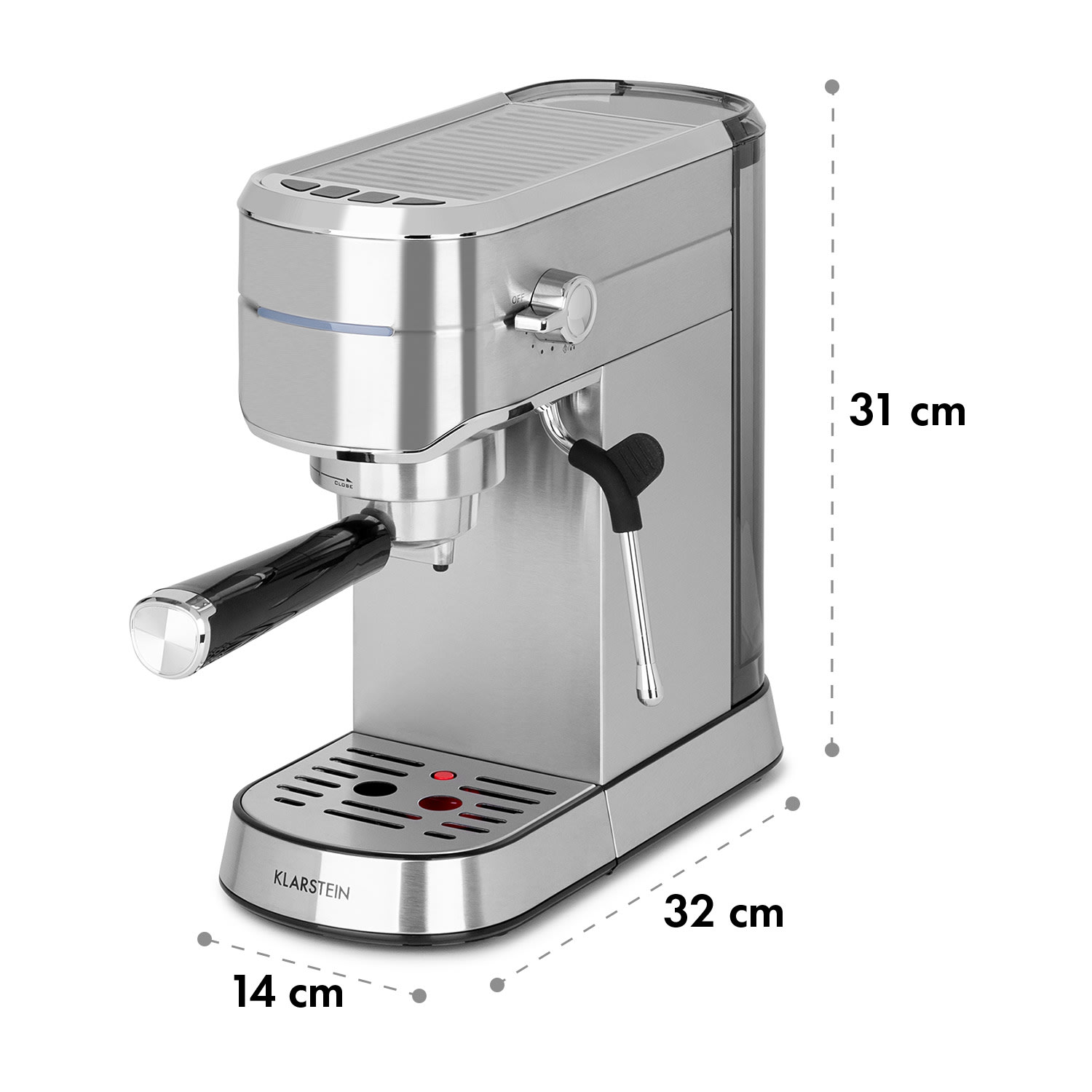 Futura Espressomaker 20 bar 1450 Watt 20 bar Wassertank: 1,25 Liter rostfreier Edelstahl Silber