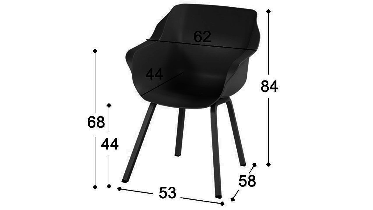 Tuinstoel Carbon Black 11.680.008 Sophie Element B62 x D58 x H84 cm