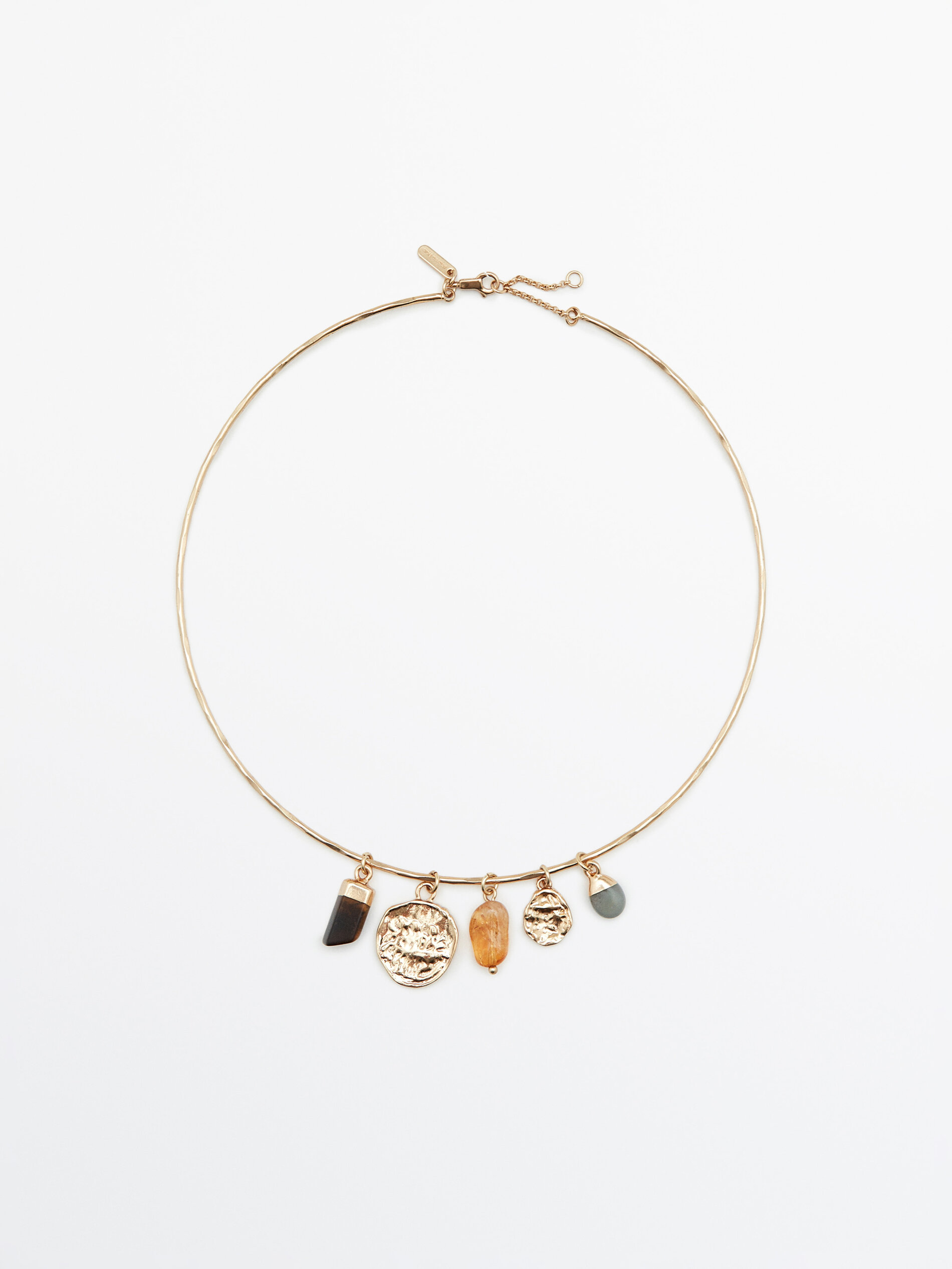 Colar gargantilha com detalhes banhados a ouro - DOURADO