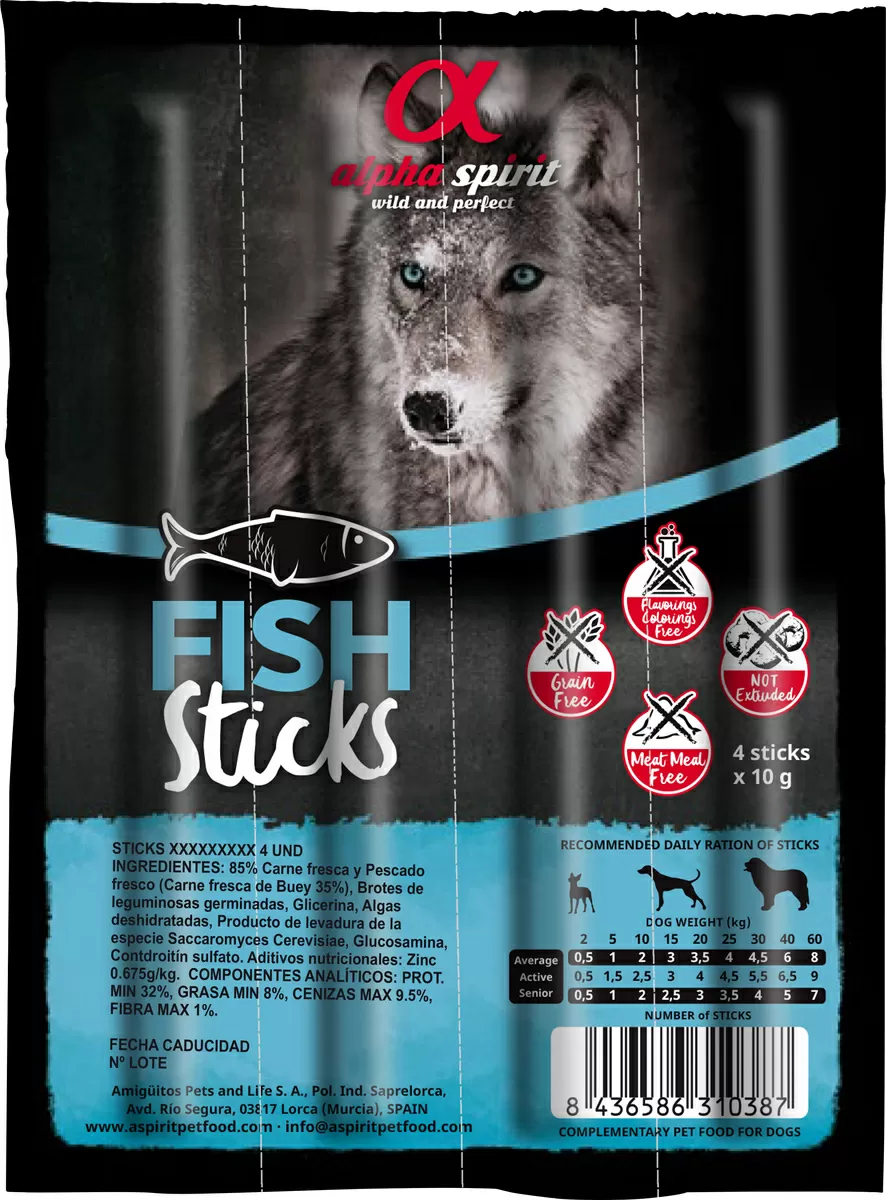 AlphaSpirit Fish Ristra Sticks - 4 stk.