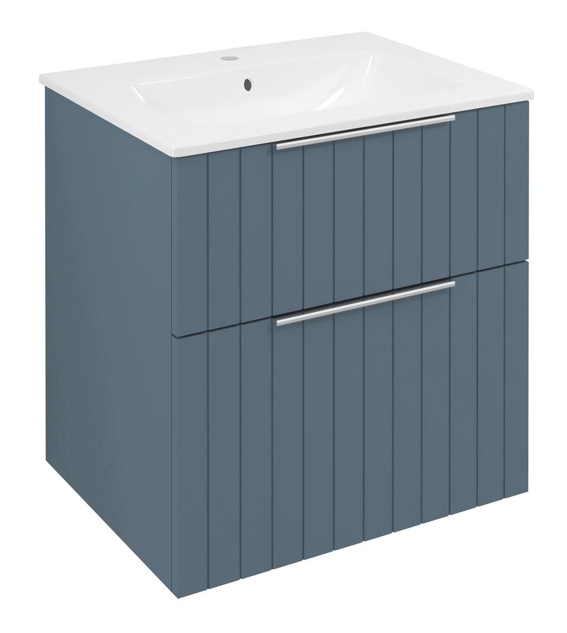 Sapho Cirasa wastafel onderkast met ribbelfront 60x46x64cm blauw