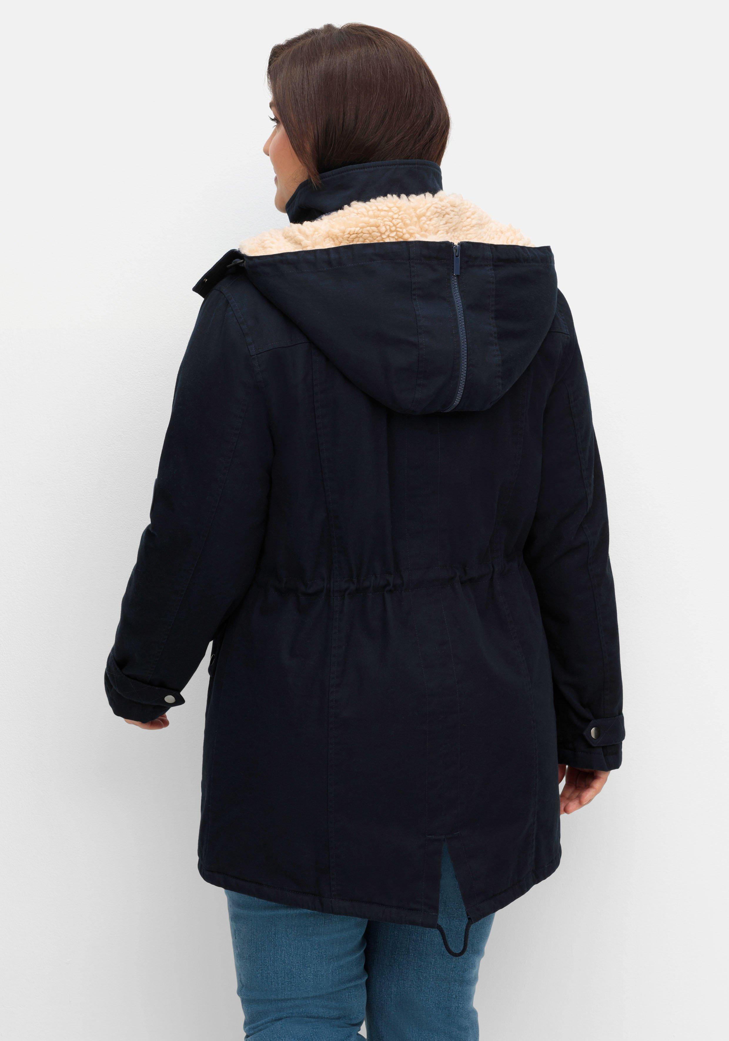 Warm wattierter Parka mit Taillen-Tunnelzug