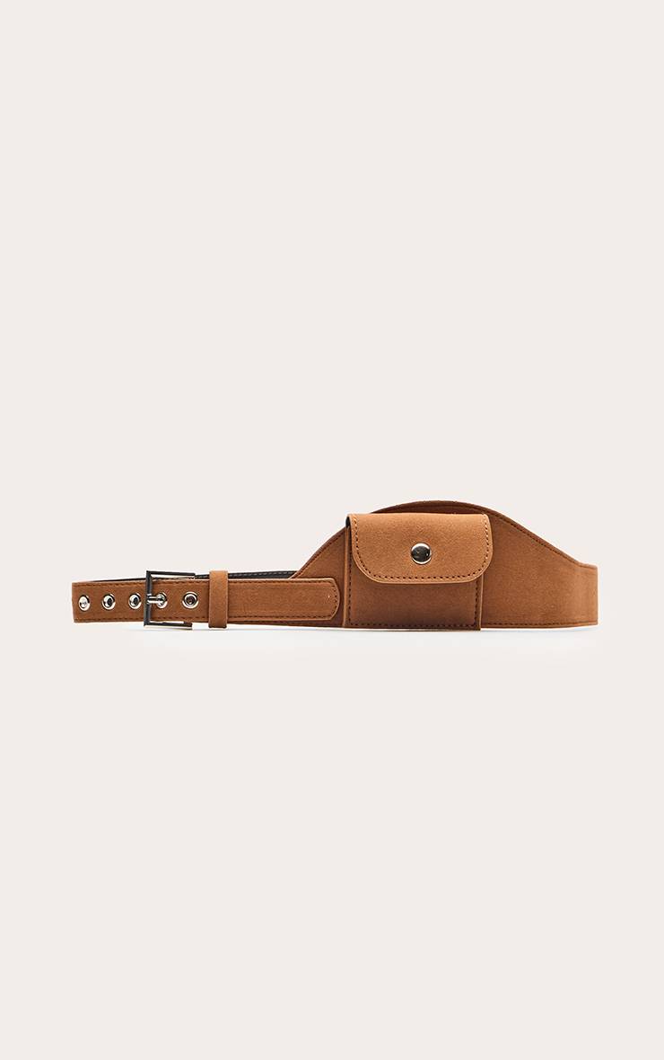 Marron Ceinture À Mini Poche En Synthétique