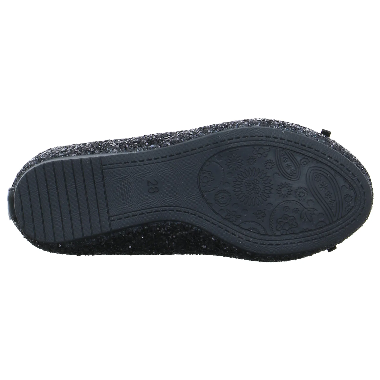 INDIGO Mädchen-Ballerina Schwarz Lederimitat  Festlicher Schuh