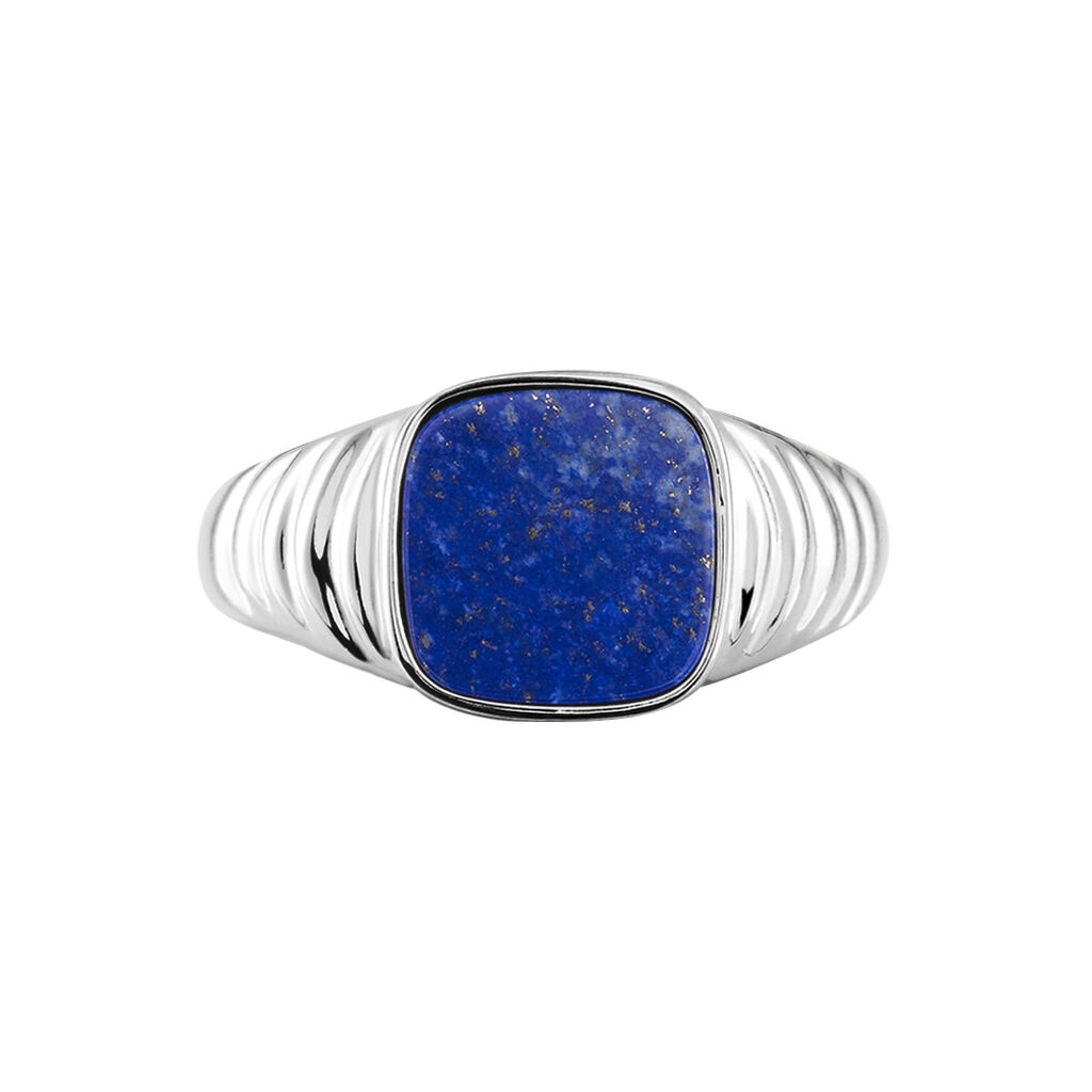 Chevalière Argent Blanc Calisto Lapis Lazuli
