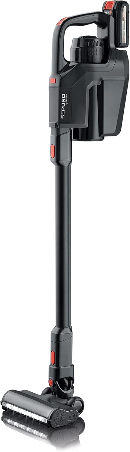 SEVERIN SEPURO Pro Akku Stiel- und Handstaubsauger mit innovativer Staubbeutel-Technologie und Einhell Power Akku, kabelloser Staubsauger, HV 7187