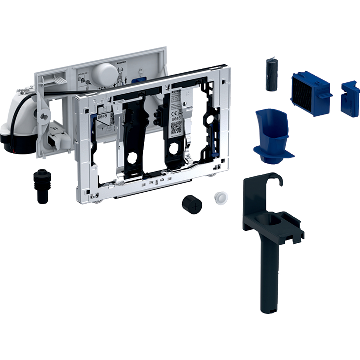 Geberit DuoFresh module met handmatige activering en houder voor Geberit DuoFresh stick, voor Sigma inbouwreservoir 12 cm grijs