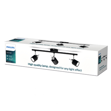Philips Meranti opbouwspot zwart 3x 35W