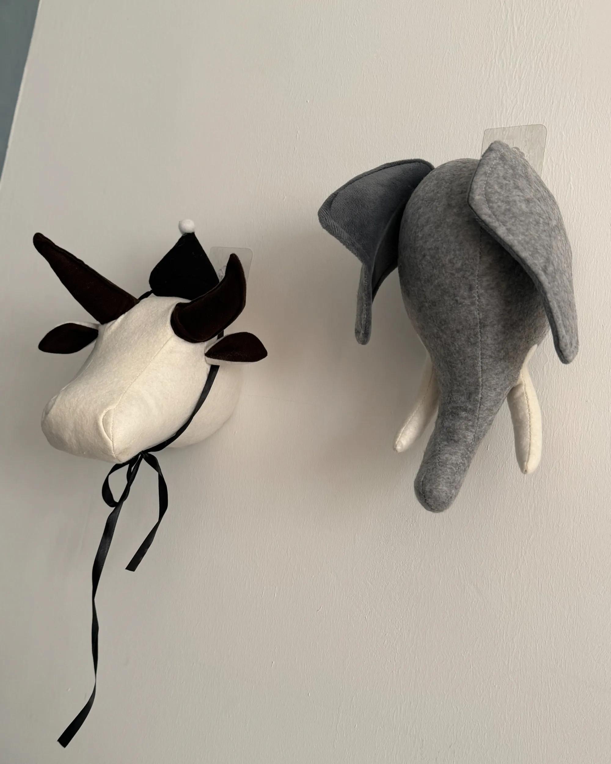 Wanddecoratie voor kinderen Stier GEOFFREY Katoen 24 cm Wit