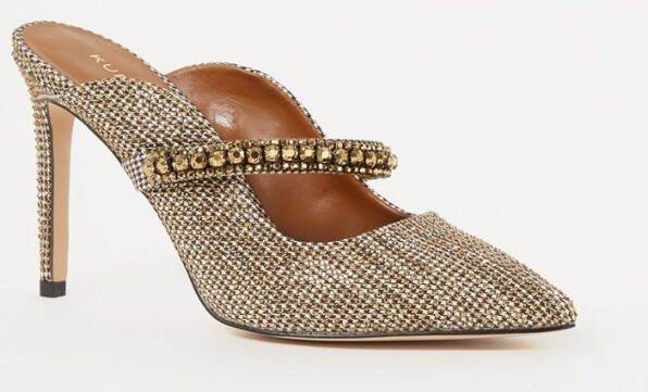 Kurt Geiger Kristalversierde Sandaal Sabot Yellow Dames