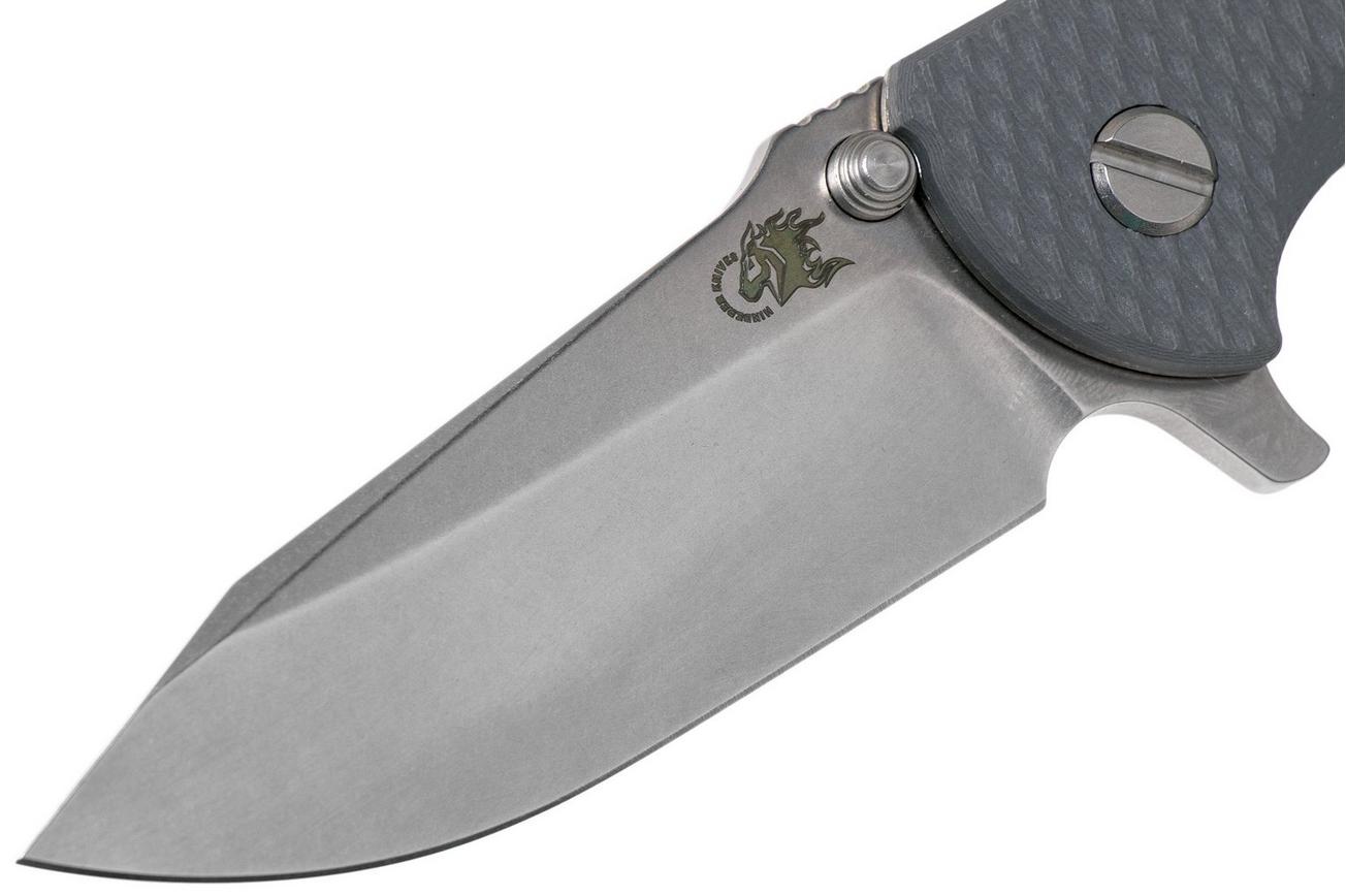 Rick Hinderer Jurassic Spearpoint 20CV Stonewash Dark Grey G10 zakmes