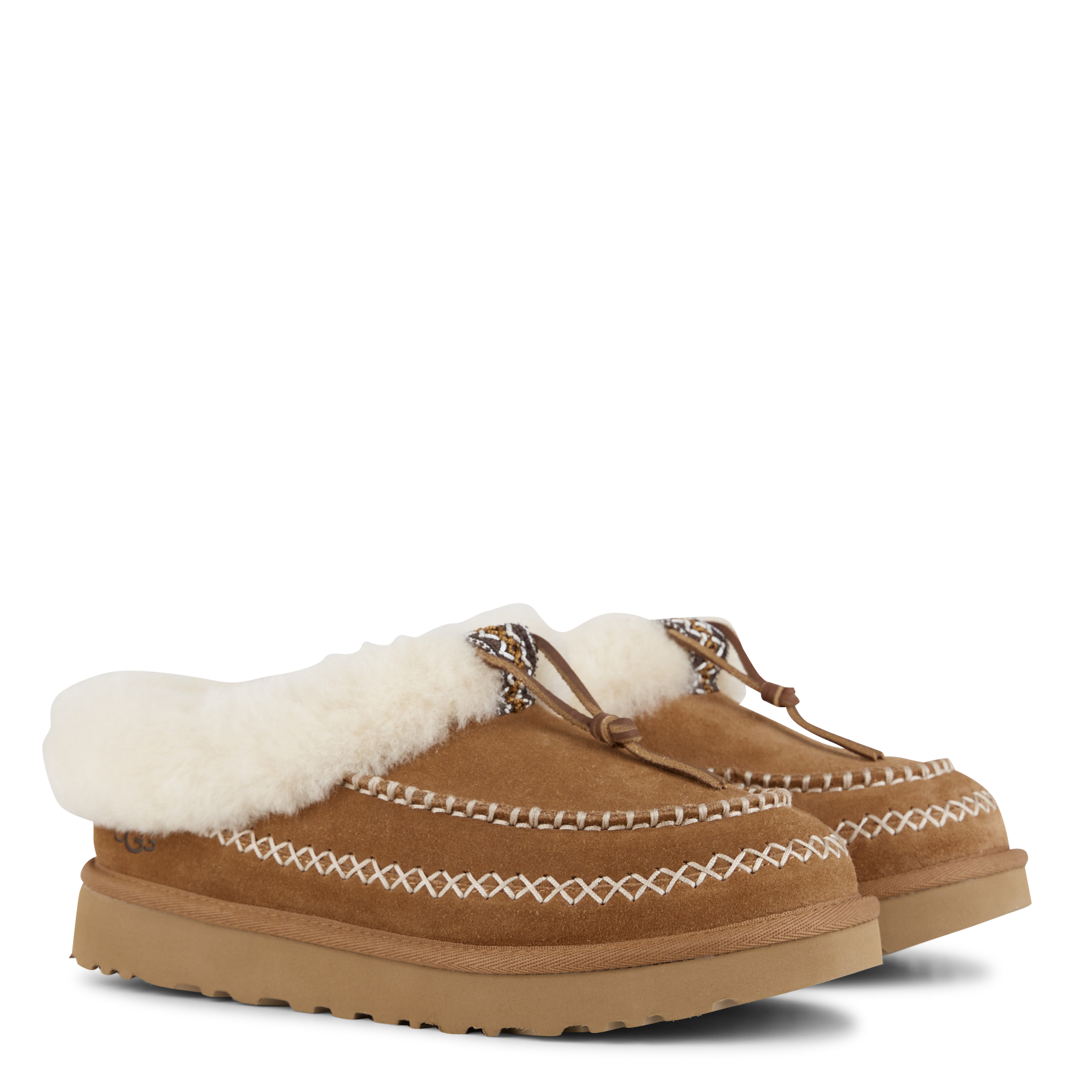 TASMAN ALPINE - Chaussons effet cuir velours et fourrure | Marron