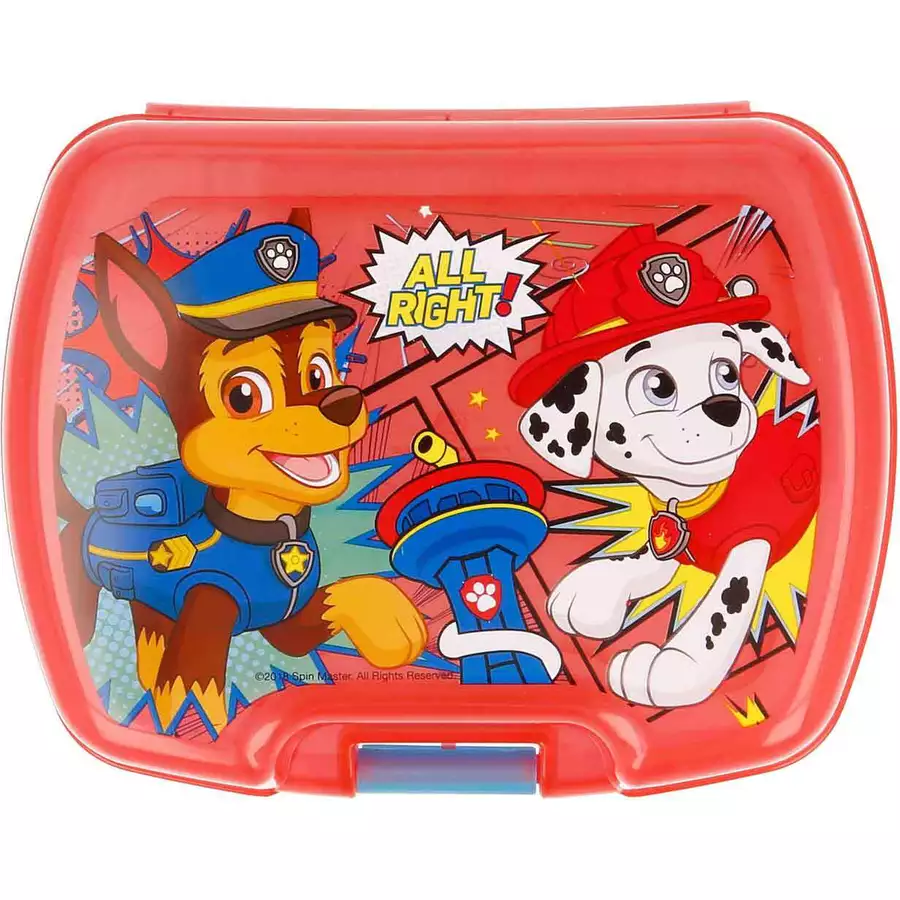 Stor Premium Lunchbox Paw Patrol Comic 17,5 x 13,8 x 7 cm rot