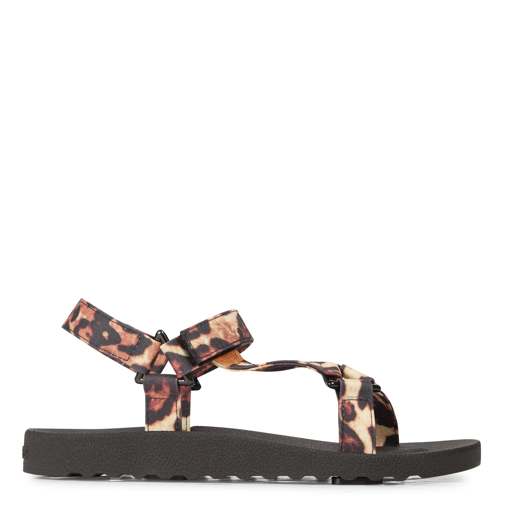 MANAUS LEOPARDO - Sandales plates | Noir