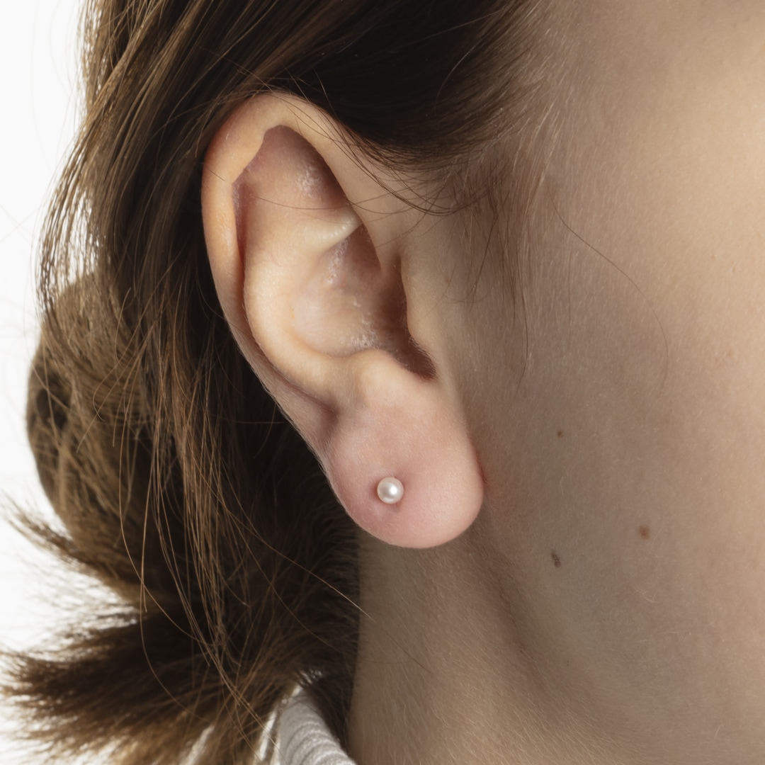 Ohrstecker 750/18 K Gelbgold Ø 3.0mm mit Akoya-Kulturperle
