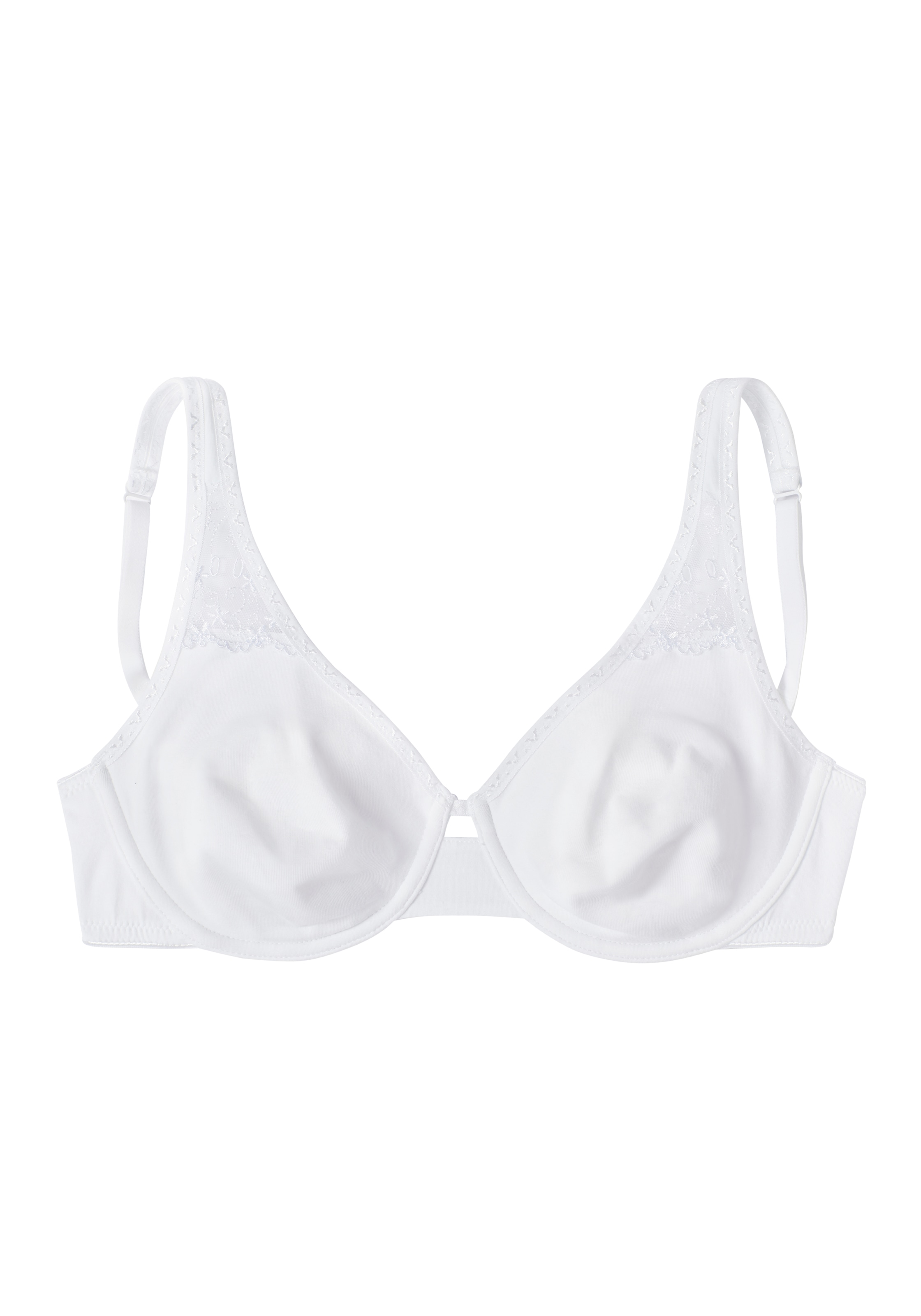 petite fleur T-Shirt-BH, 2 Stücker Packung, aus weicher Baumwolle mit Spitzeneinsätzen