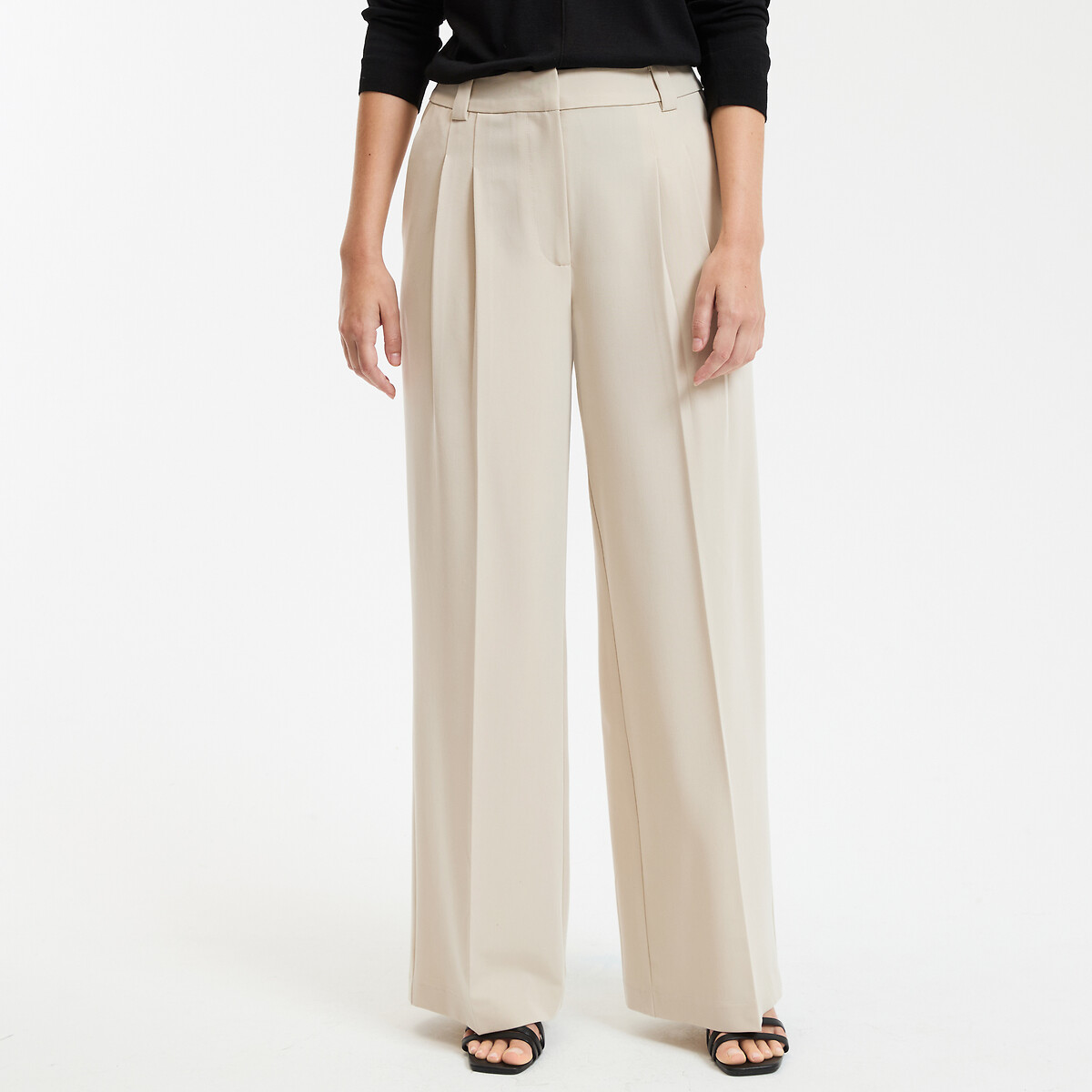 COLEÇÕES LA REDOUTE<br>Calças largas com pregas