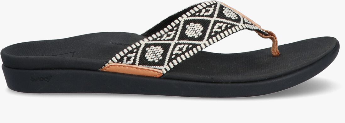 REEF zwarte reef teenslippers ortho woven