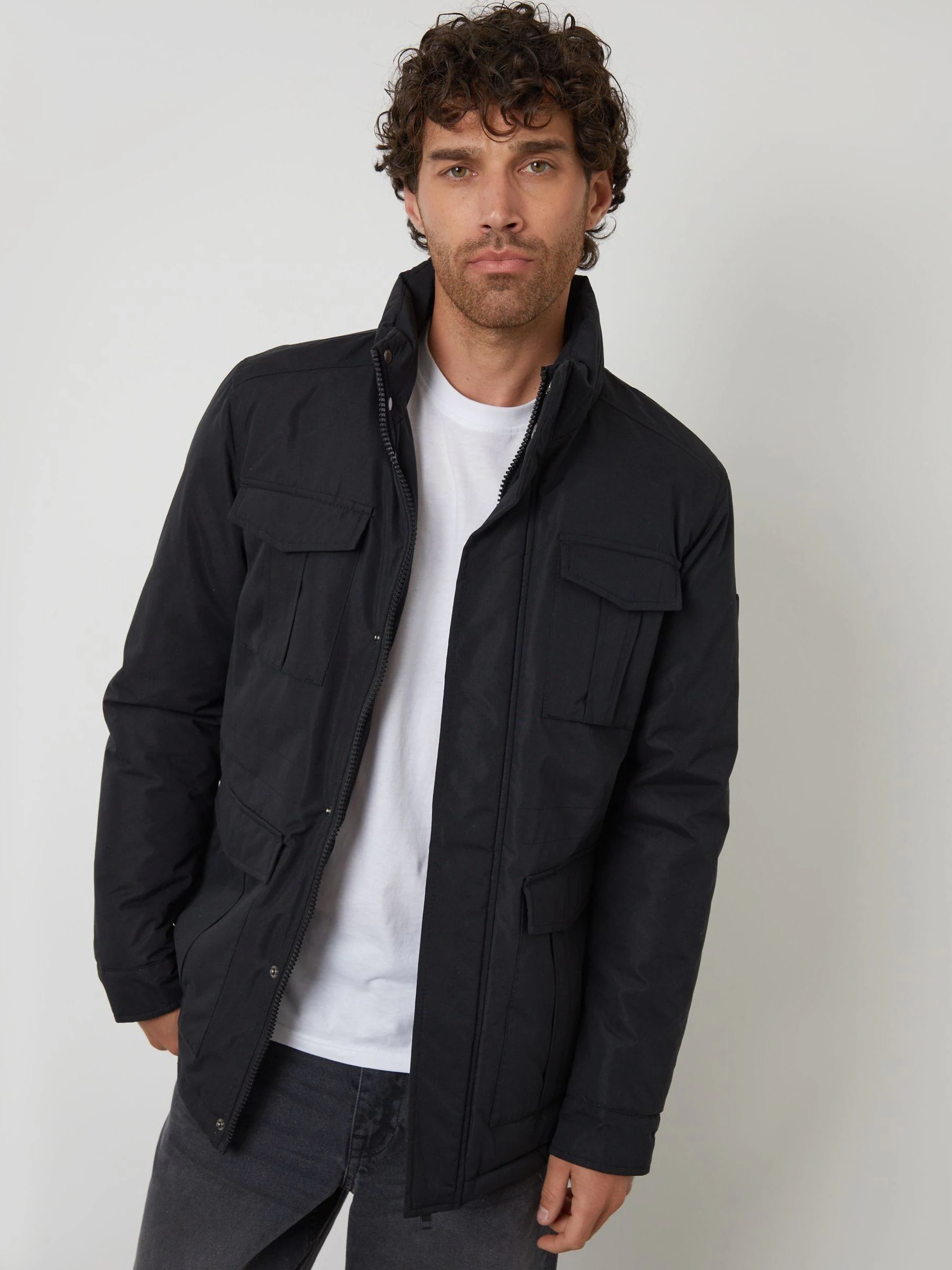 Threadbare Utility jas met opstaande kraag