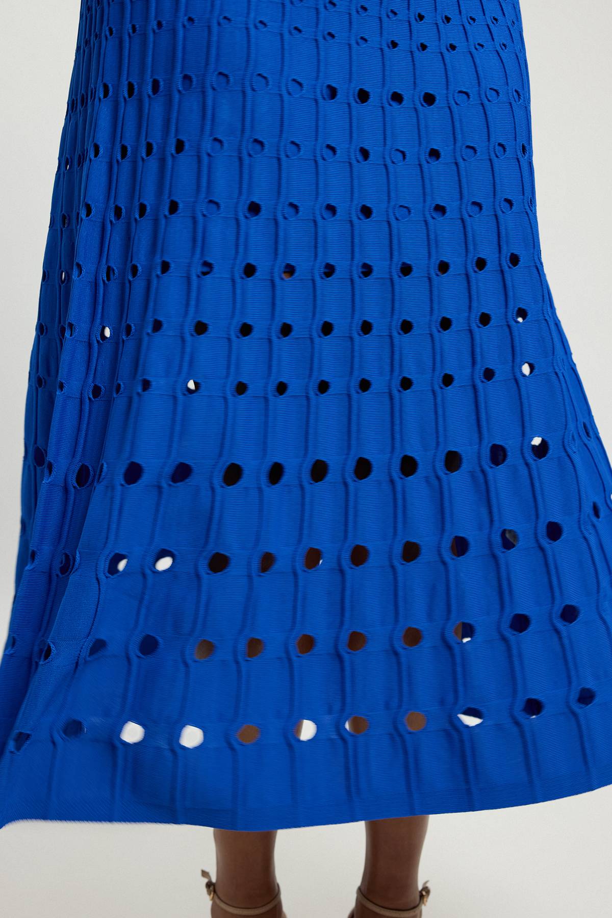 KarenMillen Robe Midi Sans Manches Grande Taille En Maille À Détails Ajourés
