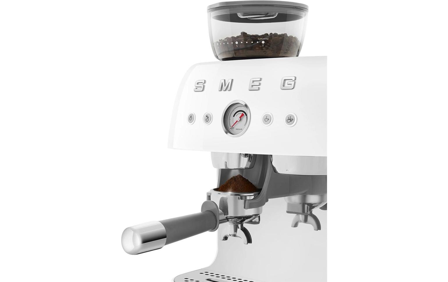 Siebträgermaschine 50's Style EGF03WHEU Weiss<br>Espresso Kaffeemaschine