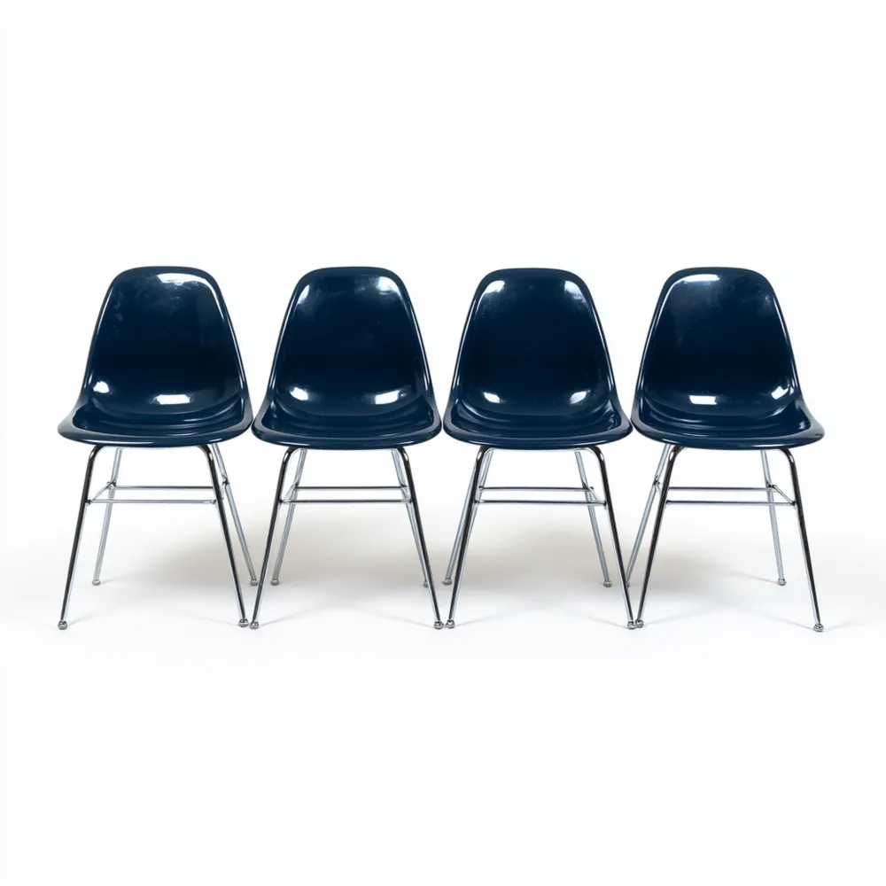 Esszimmerstuhl Set - Kunststoff - Dunkelblau - 45x40x80 cm - Modernes