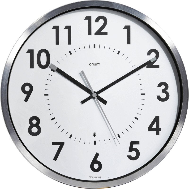 Horloge murale Abby cadre aluminium Ø 40 cm - Radio pilotée