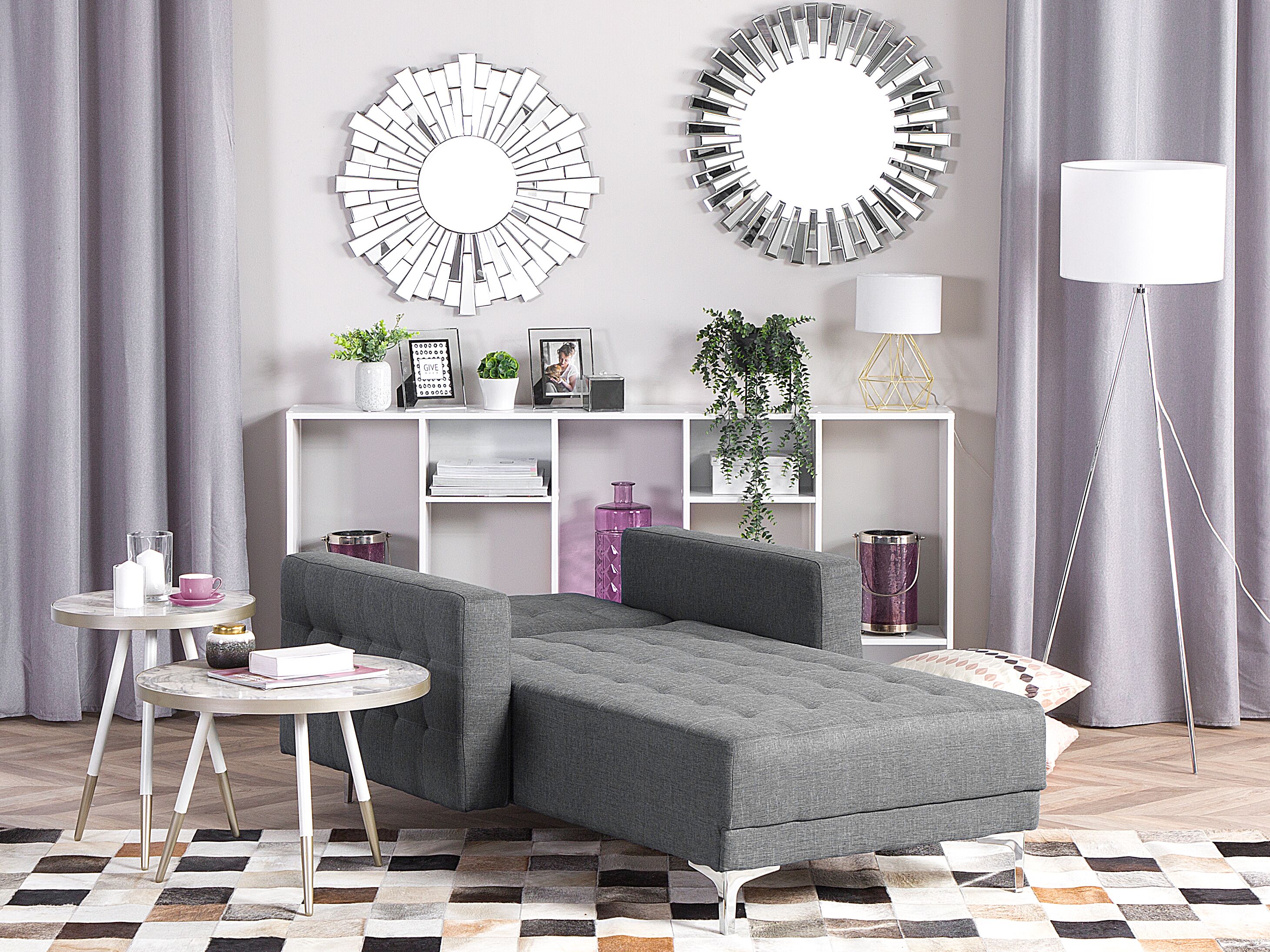 Chaise longue ABERDEEN Stof Grijs