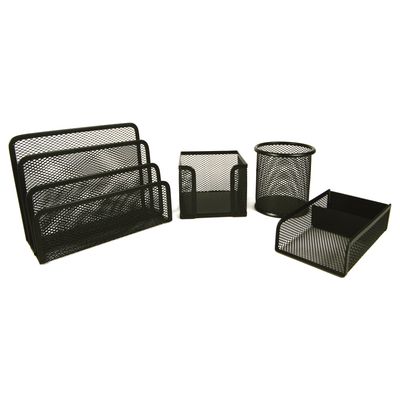 Pierre Henry - Mini set de bureau mesh - 4 pièces - noir