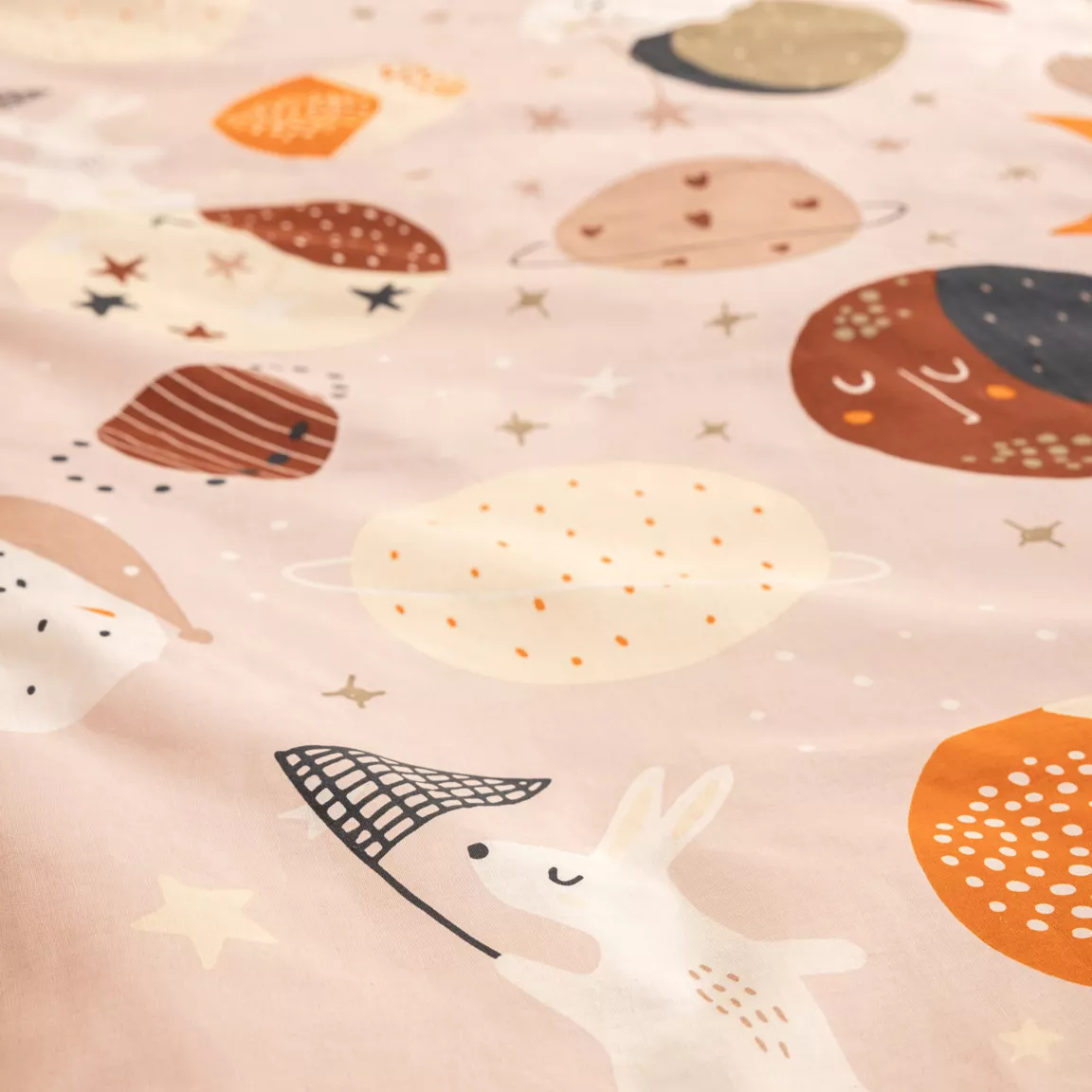 Housse de couette et une taie enfant coton (140 x 200 cm) Sky Dream Rose