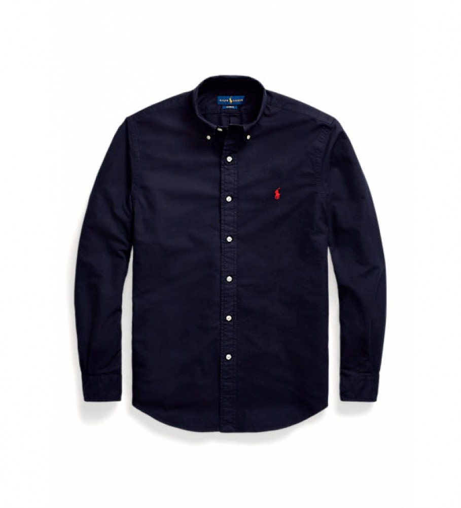 Camisa Oxford Ralph Lauren Azul Marinho com Corte Personalizado