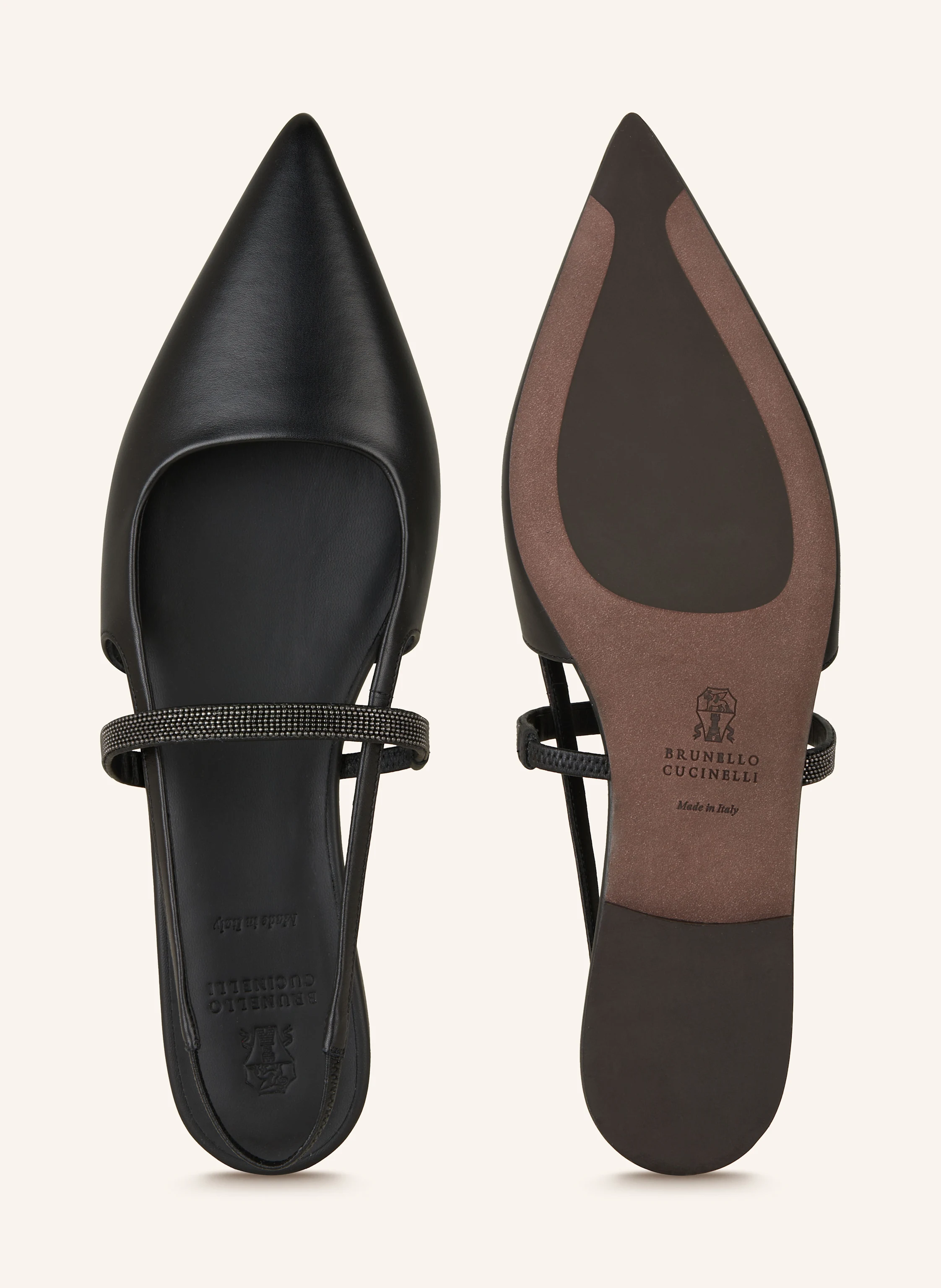 BRUNELLO CUCINELLI Slingballerinas mit Schmucksteinen