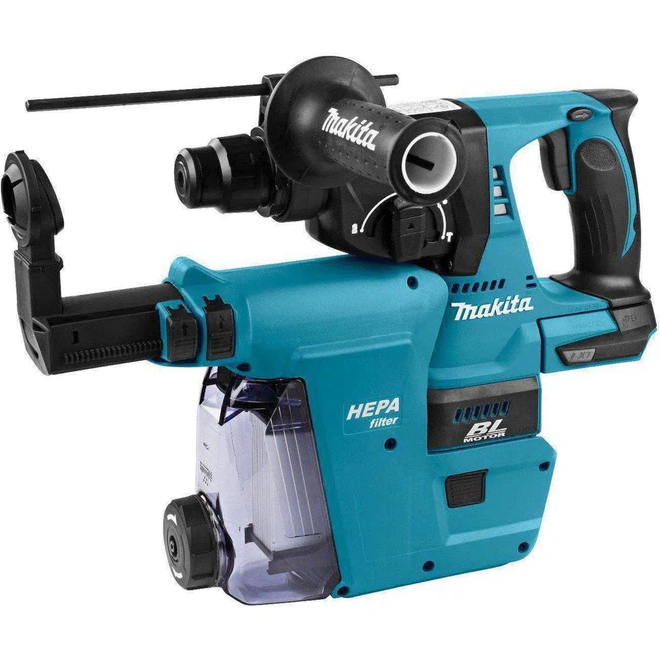 Makita DHR242ZJW Accu combihamer SDS-Plus 2,0J   stofafzuiging 18V Basic Body in Mbox