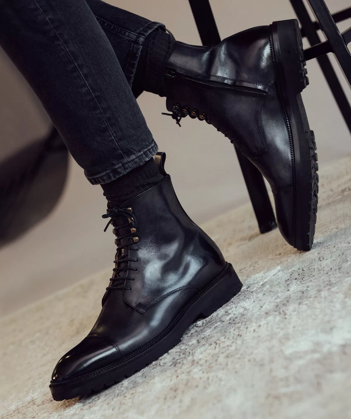 Bottines Alessandro Gris Patiné