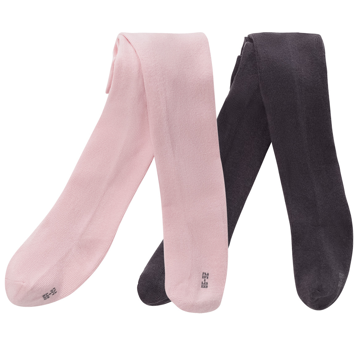 Topomini 2 Baby Strumpfhosen im Set rosa / dunkelgrau